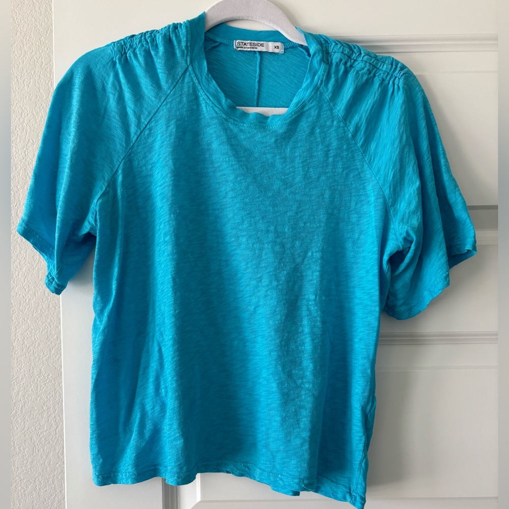 Stateside turquoise blue Short Sleeve Top XS new